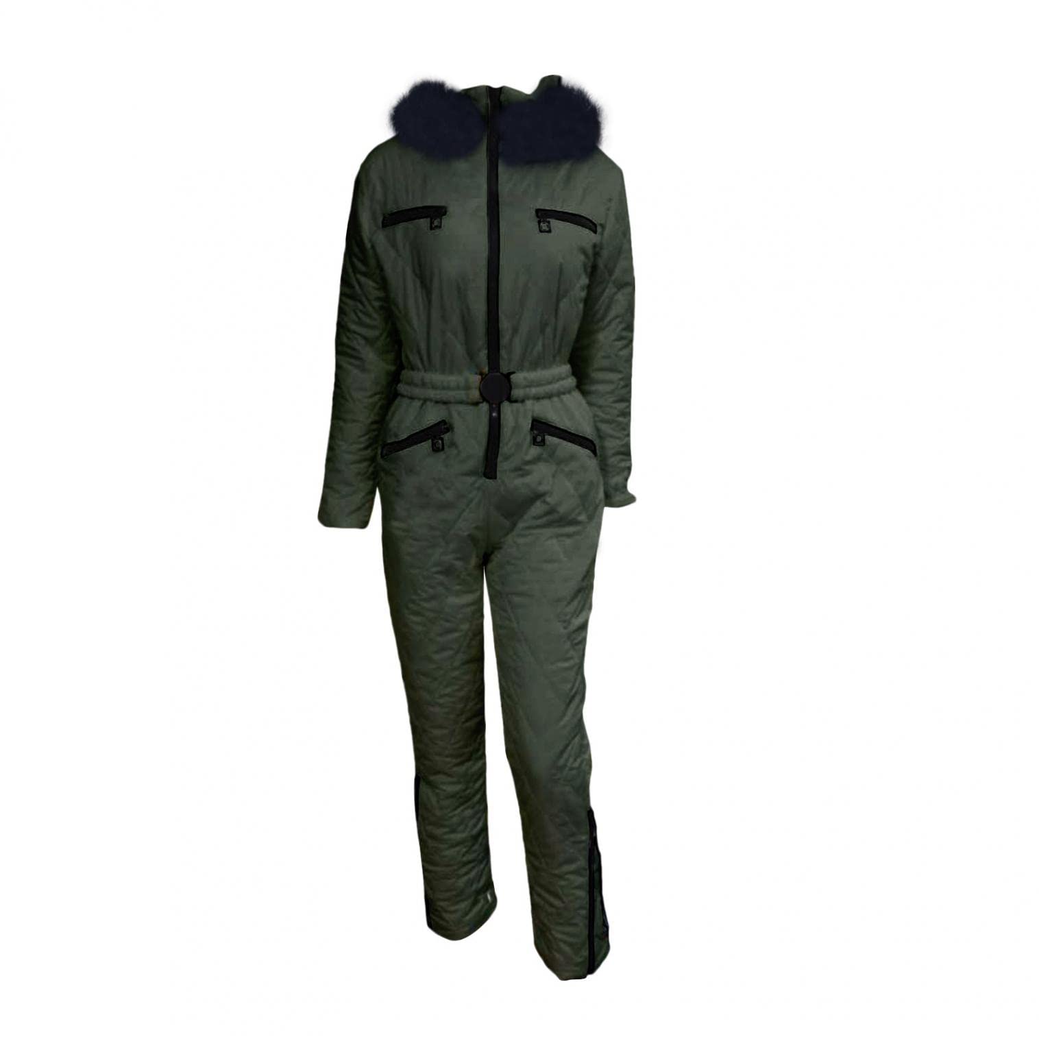 Traje de nieve para mujer, mono de esquí con capucha, cálido, para invierno, para esquí, deportes al aire libre, traje de esquí con cremallera, traje de esquí y snowboard