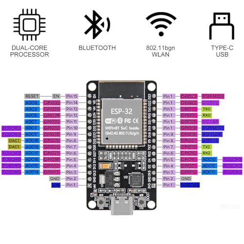 ESP32S de 30 pines con doble núcleo WiFi y Bluetooth 4.2 para programar en Arduino IDE 3