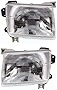 Evan-Fischer Headlight Set Compatible with 1998-2000 Nissan Frontier Left Driver and Right Passenger Side Halogen With bulb(s)