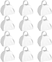 Vista 1 de BLUE PANDA Cencerros de hierro blanco de 3 pulgadas, fabricantes de ruido para eventos deportivos, fabricantes de ruido de animación con mango