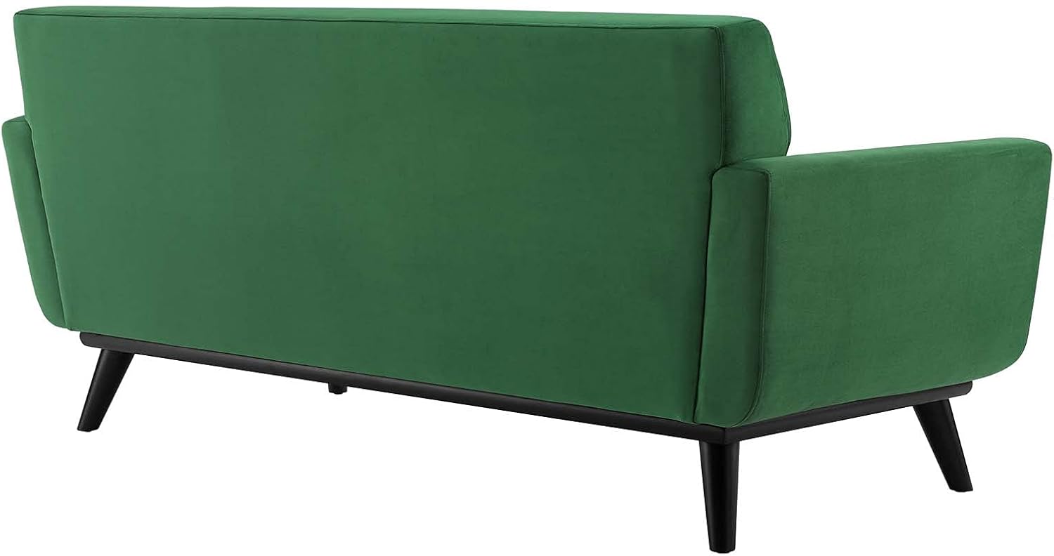 Modway Engage Channel Tufted Performance Velvet Loveseat in Emerald