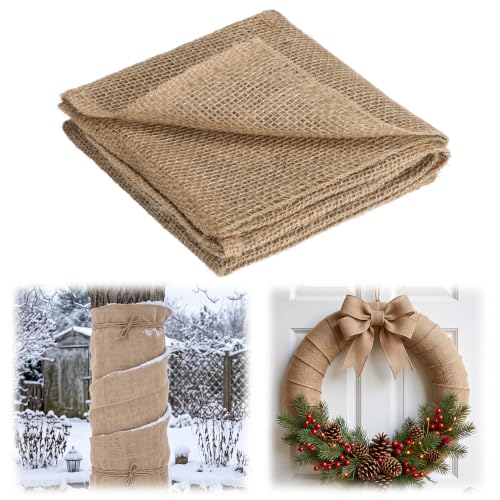 ANPHSIN 5ftx23.6in Natural Burlap Plant Covers Freeze Protection