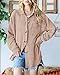 PRETTYGARDEN Women's Button Down Shirts 2025 Fall Long Sleeve Textured Stripe Tops Oversized Shacket Jacket Knit Blouses(Khaki,Medium)