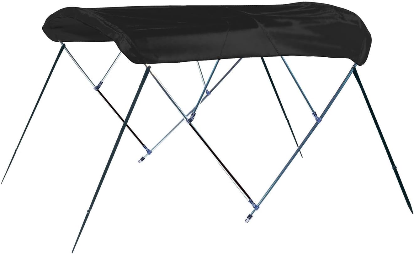 Carver A5463TB-02 6'L 3-Bow Round Tube Bimini Top Kit - 54" H, Fits 61"-66" W, Jet Black