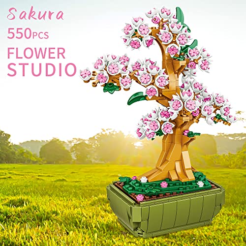 Mesiondy Cherry Blossom Bonsai Building Flowers Set Toys Kit,Cherry Building Block Kit, Flower Botanical, Artificial Flowers For Girlfriends Women Adults Kids 8-12 #TOP7