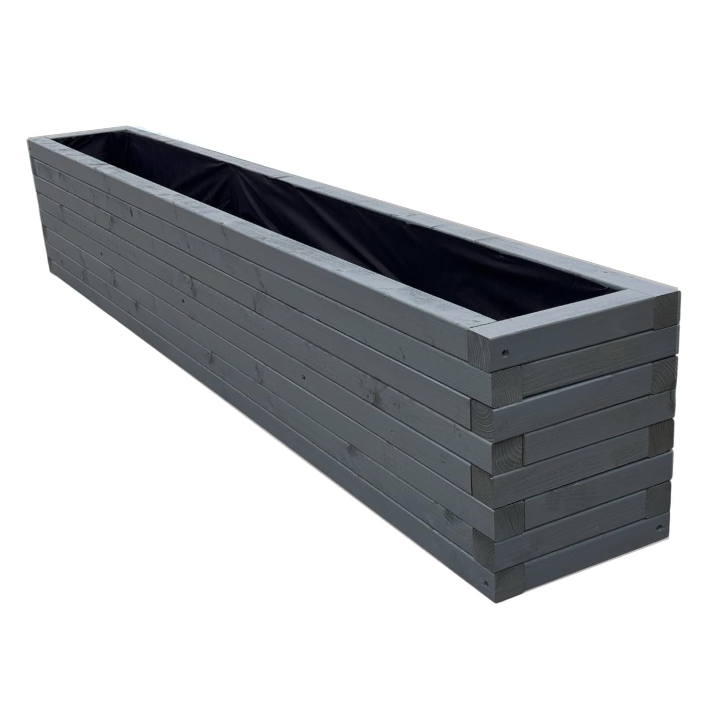 Somerset Wooden Garden Planter Trough Plant Pot Box - Urban Slate, 60x30x30 cm - Wooden Planter for Vegetables, Flowers, Herbs - Ideal for Patio, Backyard, Balcony, Raised Bed, Liner Included