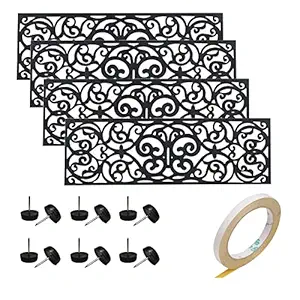 Rubber Stair Treads - Included Stay-on Kit - Skid Resistant, Butterfly Stair Traction Tread Mats, Outdoor Non-Slip Step Mat- Set of 4, 30 x 10 Inches