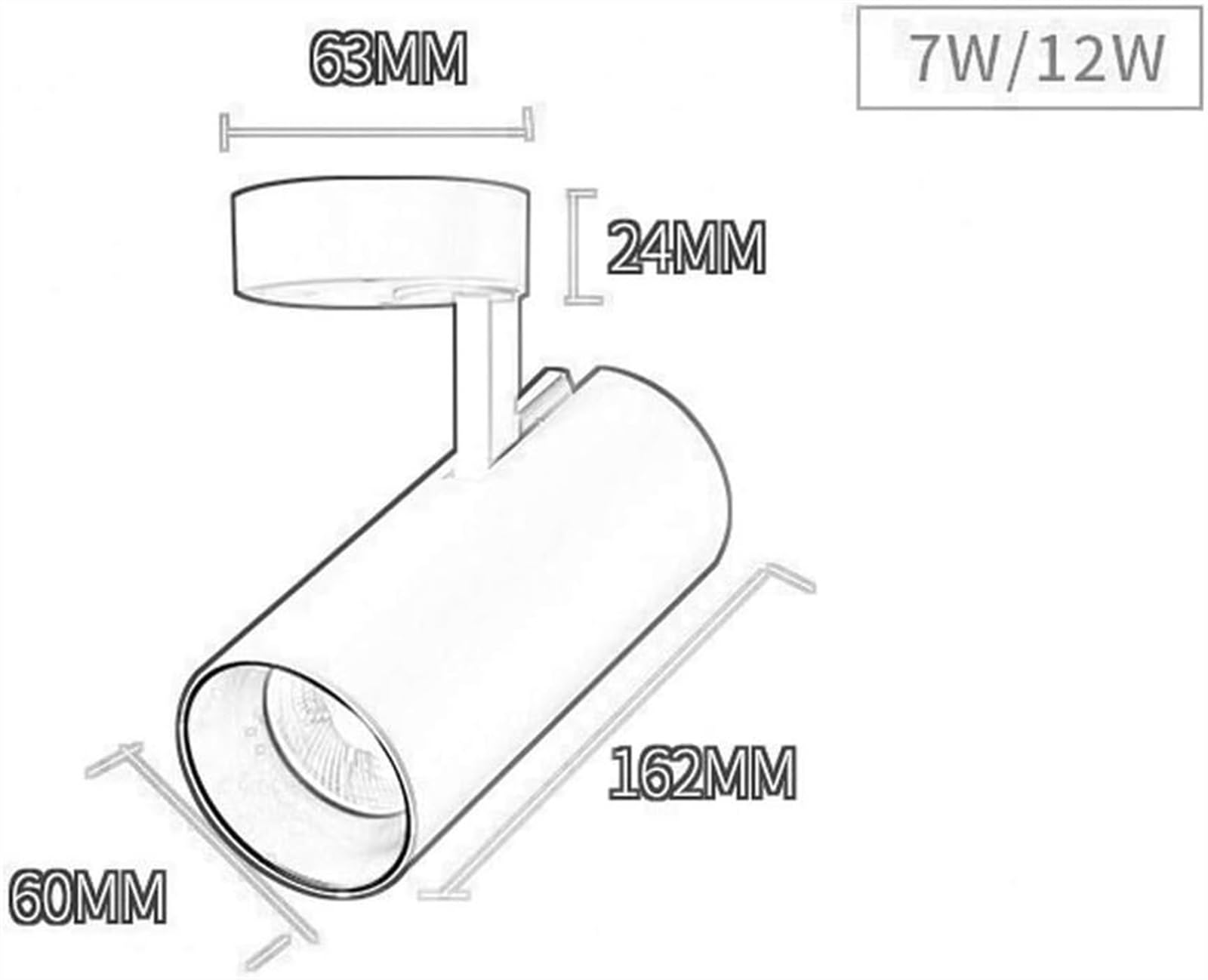 Robuster, schwarzer, zylindrischer, oberflächenmontierter Strahler, Kunstleuchten for Gemälde, COB-LED-Bilder, Wandspot-Beleuchtung, Decke(3000K,12W)