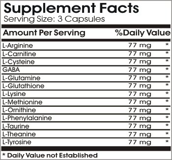 Naturetition Supplements Amino Acid 1000mg Complex ~ 200 Capsules - No Additives