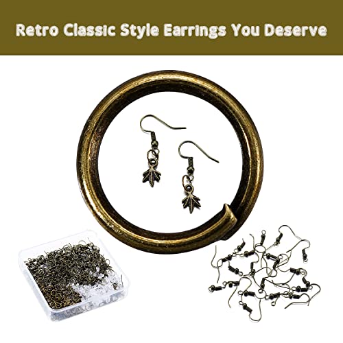 Agcfabs 600Pcs/Pack Hypoallergenic Earring Hooks Kit Earring Hooks Open Jump Rings Earring Back Connects For Diy Jewelry Making Supplies Accessories (Bronze) #TOP2