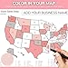 USA State Sales Map Poster | Double-Sided | Color-In Map for Tracking Sales Across All 50 States | A3 Size (16.5