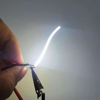Flexible LED Filament Strips for DIY Lighting - 10pcs Unidirectional COB Electrodes Multi-Color 2.8-3.2V - Edison Bulb/Lightsaber/Camp Lamp Accessories 3V-80MM White 6500K