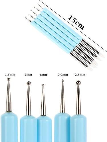 Miniatura 2 de 5 bolígrafos para esculpir arcilla, bolígrafo de arcilla de 2 vías y herramienta de silicona para modelado de polímeros, suministros de punteado de