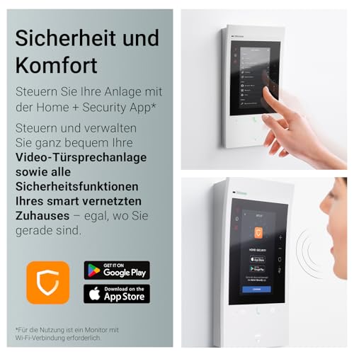BTICINO, Classe 300EOS with Netatmo, erste smarte Wi-Fi-Video-Innenstelle mit integriertem Alexa-Sprachassistenten, vertikaler 5"-Touchscreen, App Home+Security, 2-Draht-Technik, 344842