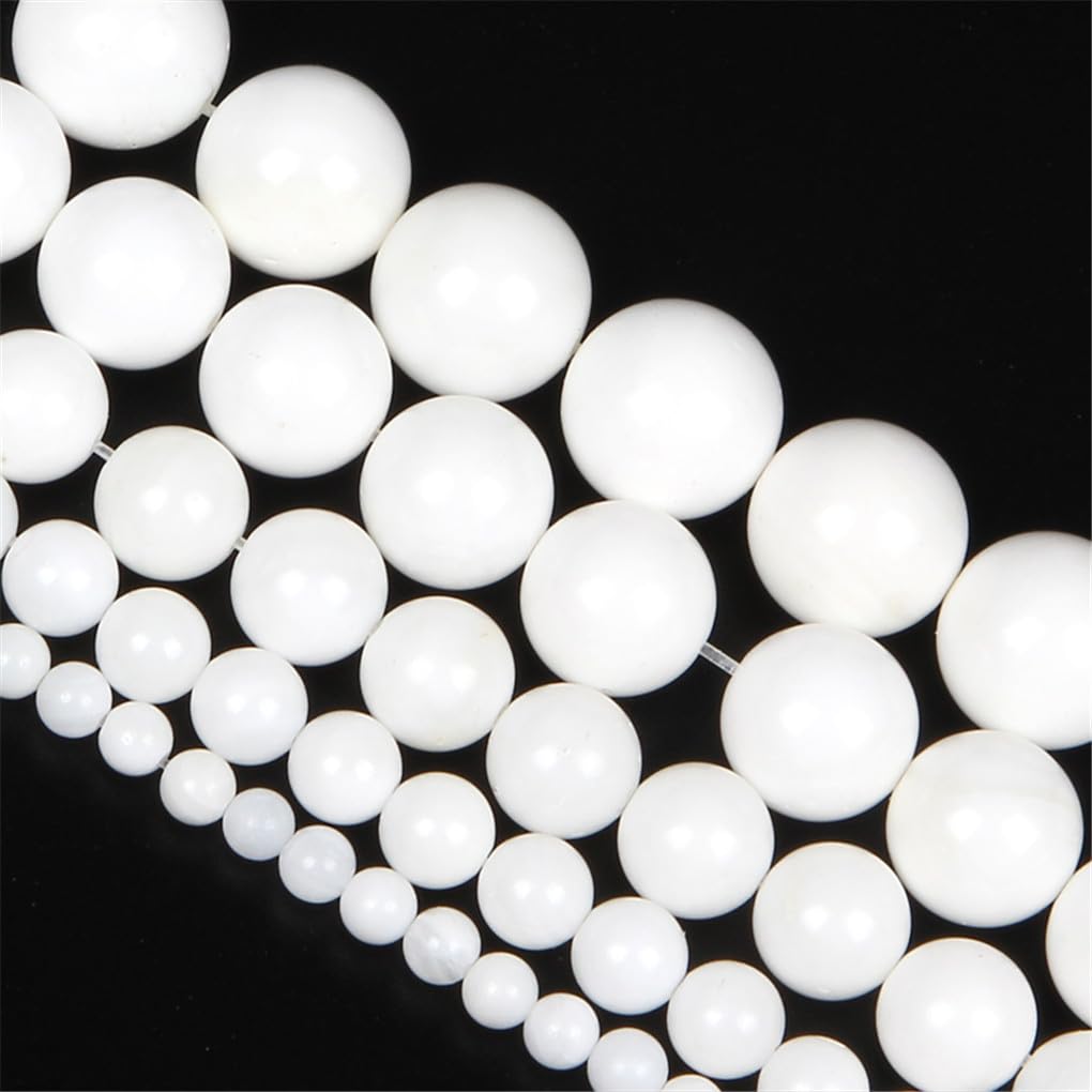 Perles en vrac porcelaine blanche jade rondes fabrication bijoux couture bracelets DIY