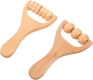 Didiseaon Wood Therapys Massage Tools 2pcs Wooden Massage Roller for Muscle Back Neck Foot Leg Arm Massager Relief Body Sculpting Tools