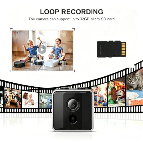 ehomful HD 1080P Portable Small Nanny Cam,Wireless Mini Camera Body Cam Surveillance Cameras for Home Security Indoor/Outdoor Small Security Camera No WiFi Needed - image 5