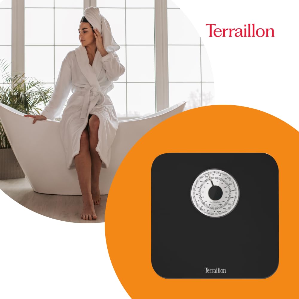 Terraillon - Bilancia pesapersone meccanica - Grande quadrante - Capacità 150 Kg - Modello "Nautic Nero"