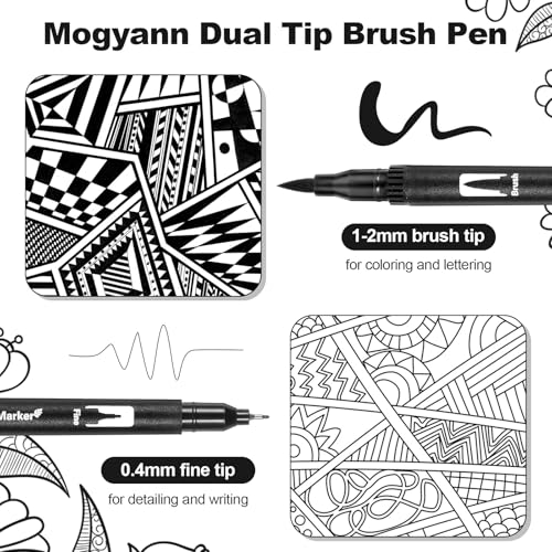 Qianyu 12 Pack Drawing Pens Black Felt Tip Markers Dual Brush Fineliners Pens Fine Calligraphy Brush Pen For Beginners Art Sketching Writing Hand Lettering Scrapbooking Journaling - Image 3