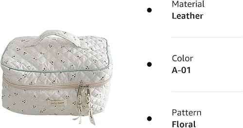 Miniatura 8 de Kawaii bolsa de maquillaje de algodón bolsa de cosméticos de viaje grande bolsa de maquillaje acolchada bolsa de cosméticos de Coquette para