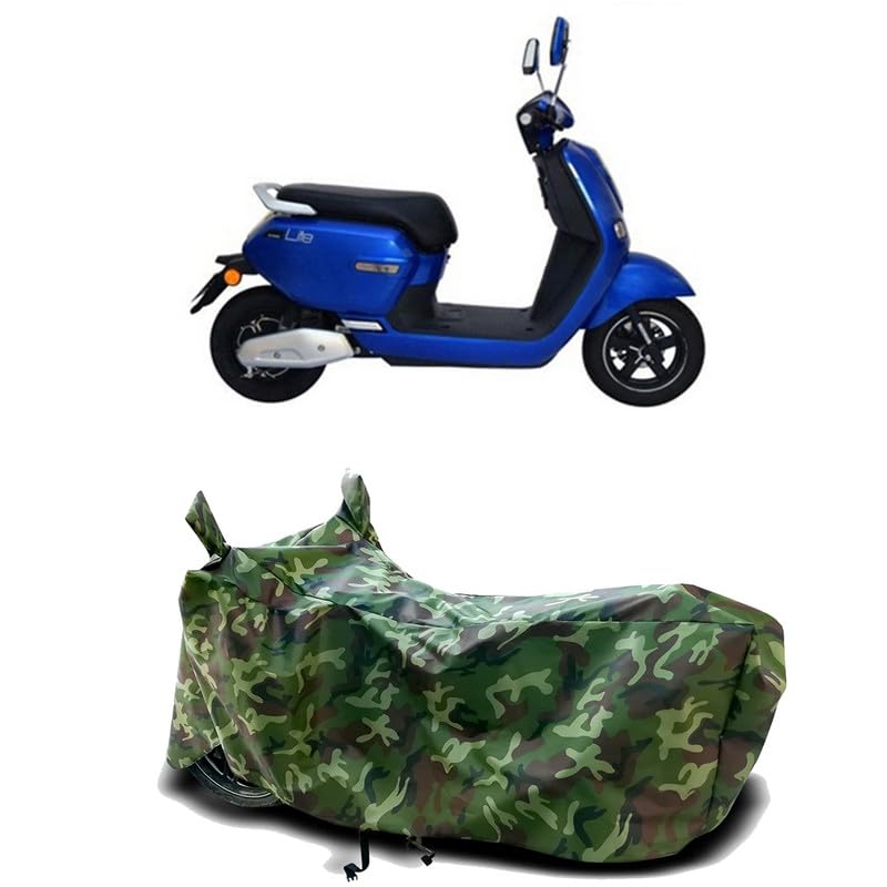 Image of DUFFEL-100% Heat Protection Two Wheeler Bike /Scooty Body Cover for Okinawa Lite BS6 Water Resistance /UV-Rays /Birds Dropping /Scratchproof /Dust Proof /Waterproof[Green Jungle Print]