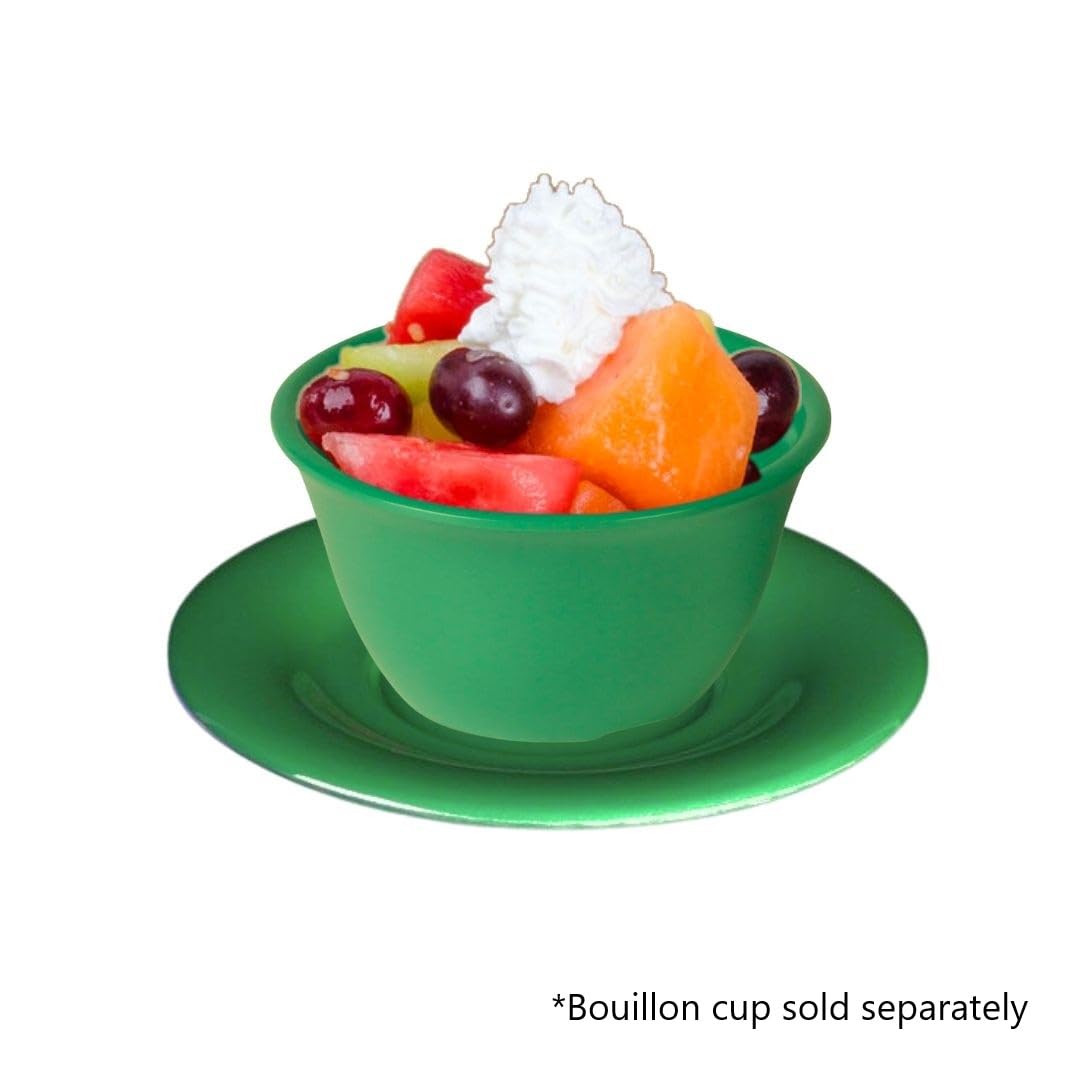 TrueCraftware- 5-1/2” Saucer Melamine Green Color Set of 12 for Bouillon Cup/Mug Cup - Dishwasher Safe Break-Resistant Appetizer Dessert Plates Coffee Cup Saucers Drinkware Home Cafe