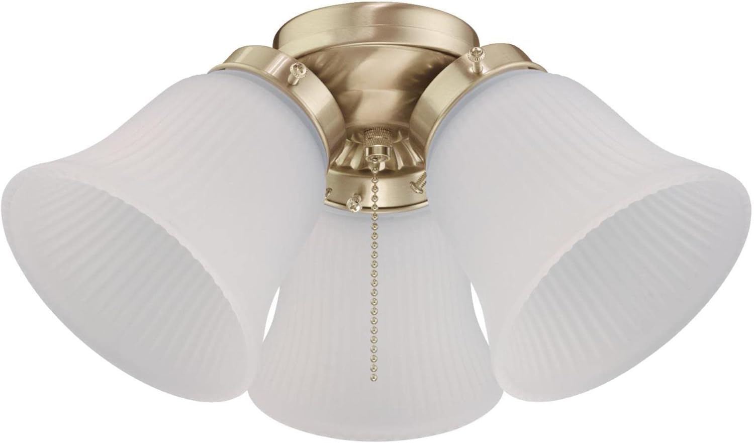 Westinghouse 7784500 Three-Light Led Cluster Ceiling Fan Light Kit, Polished Brass Finish with Frosted Ribbed Glass , Polished Brass