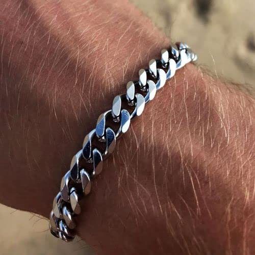 To My Husband Gifts Cuban Link Bracelets For Men Boys Trendy Christmas Birthday Gifts For Husband From Wife Hulseras Para Hombres Adjustable Stainless Steel Miami 8.5Inches 10Mm Cuban Chain Jewelry #TOP2