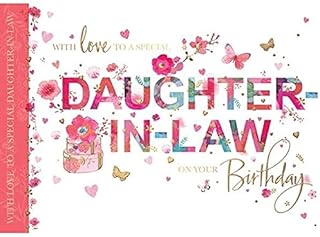 Blossom Words 'n' Wishes Daughter-in-Law Birthday Card (WW-TL033) - Artistic Flowers and Text Range - Foil Finish