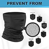 Shauoal Neck Gaiter Face Cover FG01 Elastic Head Wrap Mask for Cycling Running Outdoor Activities- Black,NO Velvet Inner - Image 5