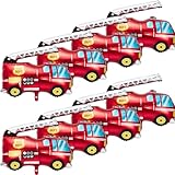 8 Pieces Firetruck Balloon Large Jumbo Helium Red Fire Truck Foil Balloon Fire Truck Balloon for Birthday Party Decorations