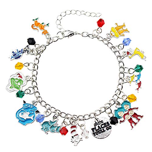 Dr. Seuss Cat in the Hat Classic Cartoon Charm Bracelet w/Gift Box Movies Premium Quality Cosplay Jewelry Series Christmas Gift
