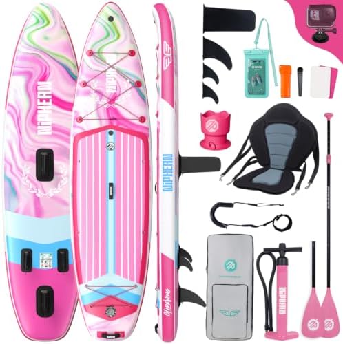 Niphean (Extra Groß) Stand Up Paddling Board, 335/380cm SUP für 2+1 Personen/Familien, SUP Board mit (Anfängergeeignet) StabilTrac Finne, wasserdichte Handyhülle, Stand Up Paddle B