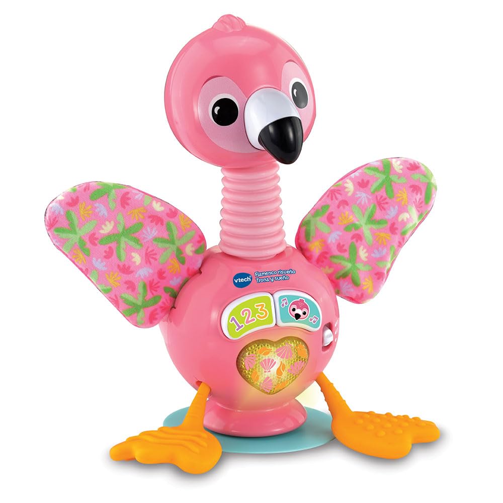 VTech-Baby Flamenco risueño Trona y sueño, Juguete para bebés +6 Meses, Botones interactivos y Base de Ventosa, Versión ESP
