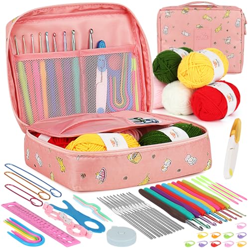 Aeelike Crochet Kit for Beginners Adults, Crochet Kits Include Yarn,