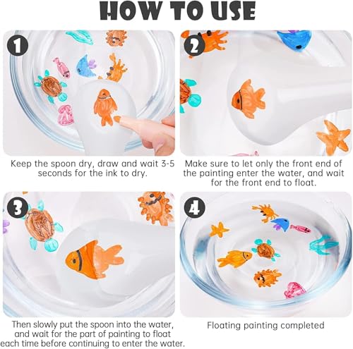 Image of SHINETOY 2 in 1 Magical Water 8 Pen and Drawing Premium Students Color Mixing Palette with 12 Pits & Integrated Water Colors, 8 pcs Magical Water Pen, Magical Floating Ink Pen