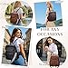 VASCHY Backpack Purse for Women, Fashion Cute Vegan Leather Flap Backpack Convertible Handbag for Ladies with Guitar Strap Brown