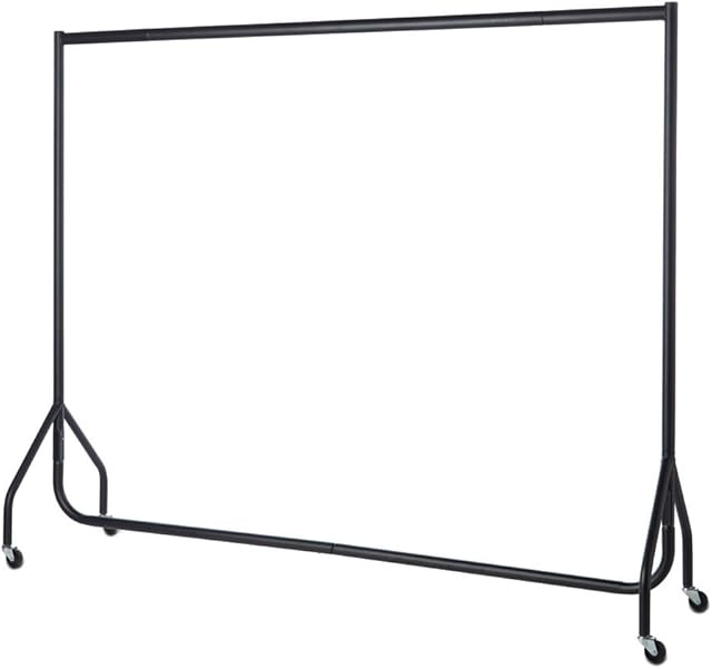 Shopfitting Warehouse Black Heavy-Duty Clothes Rail Hanging Rail with Wheels 6ft wide