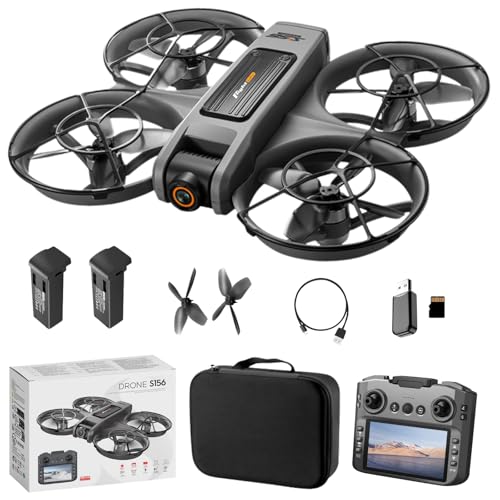 FPV RC Drone with HD Dual Camera & Night LED, Brushless Motor Optical Flow Positioning Headless Mode Mini Quadcopter, Beginner-Friendly Indoor Outdoor Photography Drones with 2 Batteries for Adults
