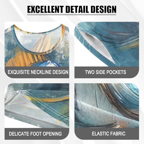 ALAZA Vintage Fish Pajama Set Short Sleeve Sleepwear Soft Lounge Nightwear4