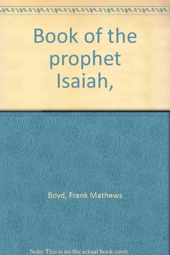 Book of the prophet Isaiah, B0007DRJGI Book Cover