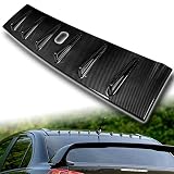 Q1-TECH, Carbon Fiber Rear Roof Diffuser Spoiler Wing 6 Shark Fin Compatible with 2008-2015 Mitsubishi Lancer Evolution 10 / GSR MR RS, Real Carbon Fiber, Shark Fin Roof Spoiler Wing w/Antenna Base