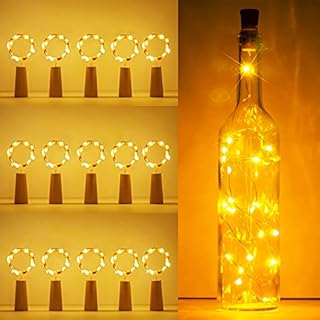 Bottle Lights, 16 Pack 2M 20 LEDs Battery Operated Wine Lights with Cork LED String Lights for DIY Bedrooms Parties Weddings Indoor Christmas Outdoor Decoration
