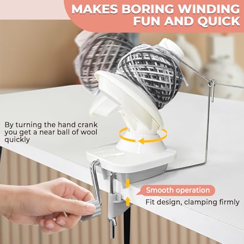 image for NATGAI Yarn Winder, Hand-Operated Yarn Ball Winder, Yarn Cake Winder, 