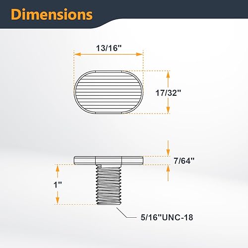 Miniatura 19 de POWERTEC Paquete de 20 pernos de riel en T de 5/16"-18 para pista en T, pernos de ranura en T de 1-1/2 pulgadas de largo para pista en T universal