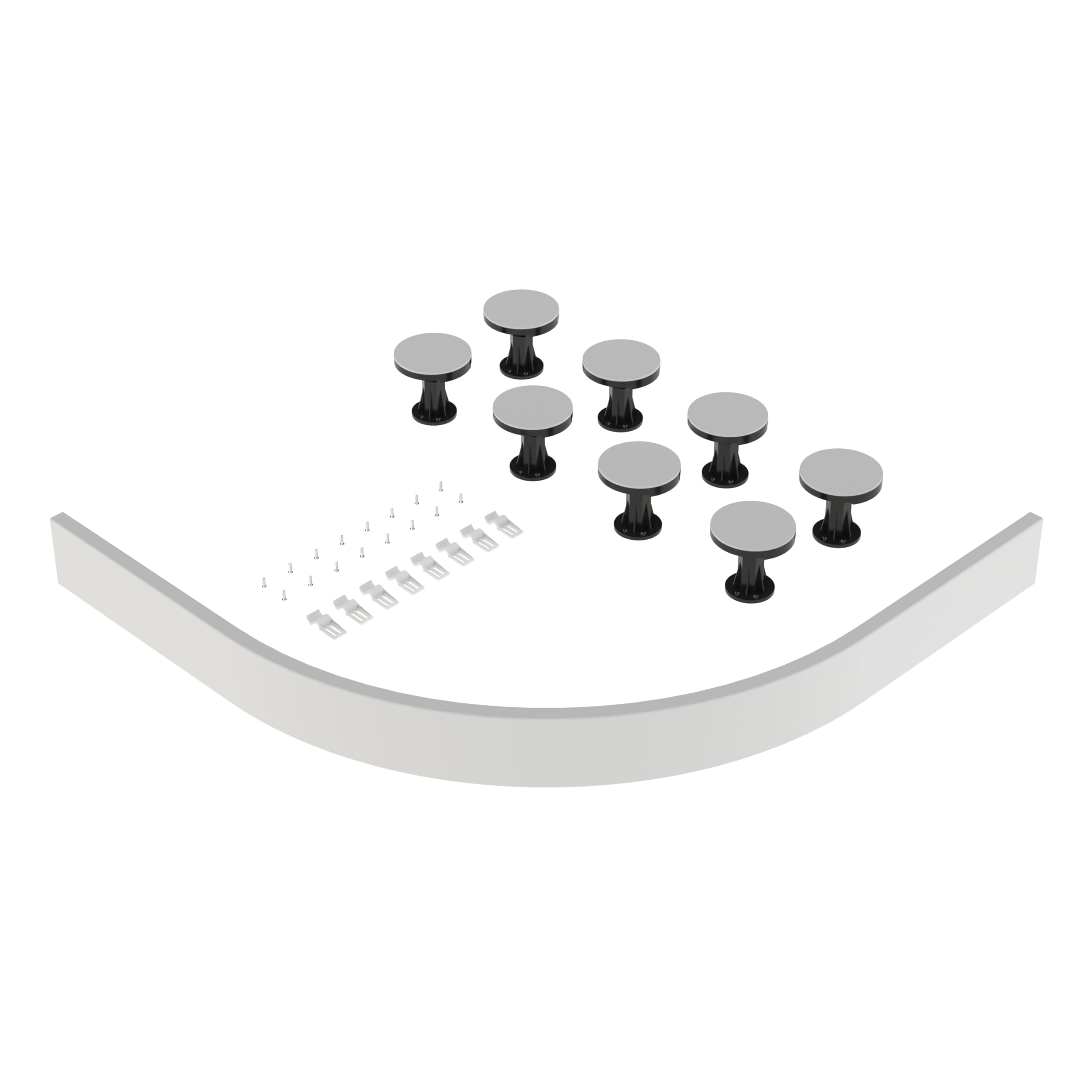 Balterley White Shower Tray Riser Kit, Curve Panel, Leg Set & Plinth Kit Suitable For 1000Mm To 1200Mm Quadrant And Offset Quadrant Trays, Shower Tray Plinth Adjustable Legs - 1200 X 100Mm (White)