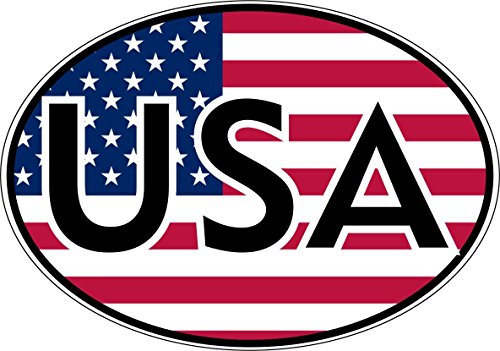 Akachafactory Autocollant Sticker Voiture Moto Oval Drapeau USA Etats Unis amerique americain