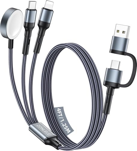 Upgraded Travel Essentials for Apple Watch Charger 3 in 2 Multi Charging Cable for iPhone 17 iWatch Charger USB C Cord, Car RV Camping Essentials Compatible with iWatch Ultra/SE/11 & iPhone 16/15-12 : Electronics