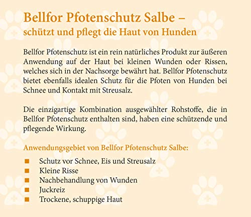 Bellfor Natürliche Salbe für Pfotenschutz Hunde Calendula, Kokosfett & Insektenfett – Natürlicher Schutz gegen Schnee, EIS & Streusalz - Antibakteriell und Pflegend - 100 ml.