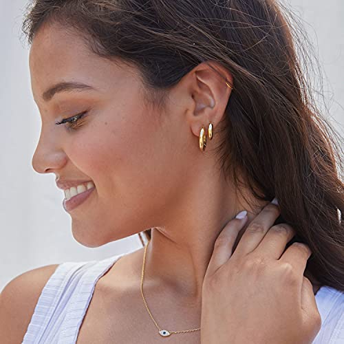 Gorjana Women’s Lou Hoops, Chunky High Shine Hoop Earrings, 18K Gold Plated #TOP5